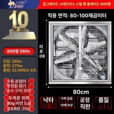 코린마켓 공업용환풍기 1개 축사 환기 환풍기 배풍기, 스테인리스스틸 800 380 V 1 단계 벨트, 기본 색상