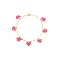 이본레옹 9K 옐로 골드 에나멜 다이아몬드 브레이슬릿