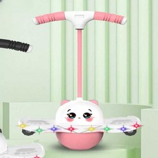 스카이콩콩 무소음 점핑볼 실내운동 밸런스공 유아체육 키성장 다이어트 썬베어 무선 점핑, 1개, 조명 사이드쿠션 핑크 판다 (+펌프)