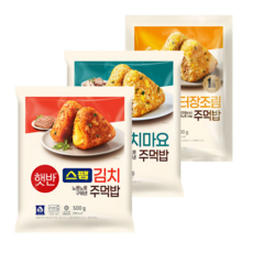 햇반 주먹밥 3종(스팸김치+참치마요+버터장조림), 1세트, 500g