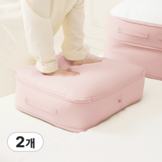리브젠 이불 정리 압축 파우치, 2개, 핑크