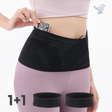 홀리데이 360도 분리수납 고탄력 러닝벨트 1+1, 블랙M사이즈(허리24~30인치), 2개