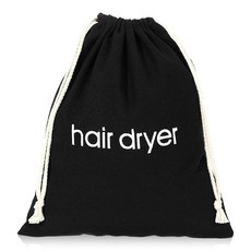 Josojoou 블랙 헤어 드라이어 백 29.8 x 36.9cm(11.81 14.96인치) 여행용 보관 캔버스 가방 드로스트링 컨테이너 여행 및 315317 9003977914, Josojoou 블랙 헤어 드라이어 백 29.8 x 3