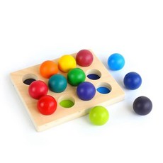 木製彩虹球顏色配對遊戲底版, 1個