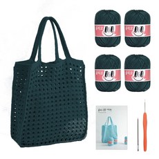 올리오 봉봉 네트백 뜨개질 DIY 패키지, 1세트, 729 토파즈(실), 랜덤발송(코바늘)