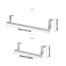 펀칭 거울 캐비닛없이 욕실 수건 선반 냉각 바 핸드 타올 랙 주방 도어, 02 Silver, 01 1pc, 02 yinse dahao
