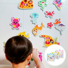 Toymall 아기물놀이스티커 상어가족 욕조스티커
