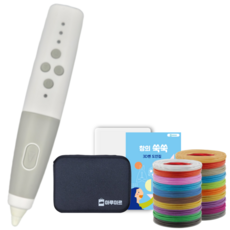 마루미르 프리투 3D펜 무선 저온 동작 PCL필라멘트 사용, 흰색/회색, C패키지(A패키지+5m20종필라멘트)