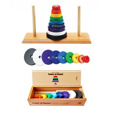 에듀카코리아 No190/러닝스텝 원목 컬러 하노이탑 9단 원목 보관함, 1개