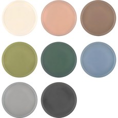 Flyto 矽膠圓形杯墊 8 件套, 象牙白+磚紅色+棕色+深綠色+獵人綠+海洋藍+灰色+黑色