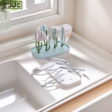 Z3JC 廚房仙人掌瀝水架子塑料奶瓶架桌面酒杯茶杯喝水杯樹形杯子瀝水架, 1個, 粉色:如圖