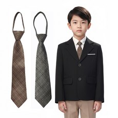 부다방 글렌체크 넥타이 2P 주니어 여성 짧은 숏넥타이 2개 묶음