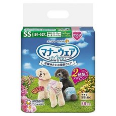Unicharm Manner Wear 母犬用超小型犬尿布, 1個, 38入, XS
