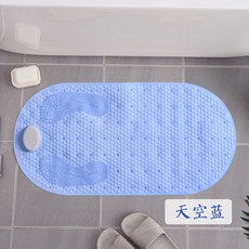 搓澡器 浴室防滑墊 磨腳石 洗澡間地墊 廁所腳墊 淋浴房沐浴衛生間地墊, 1個, 40*80CM【天空藍】