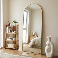 안토크 아치형 스탠드전신거울 벽걸이거울 1600*530mm, 골드