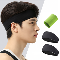 올리스트 스포츠 헤어밴드2p + 손목밴드1p 세트, 1세트, 블랙