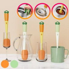 3 in 1 당근 컵세척솔 1개 텀블러 물병 젖병 브러쉬 세척솔 사이즈 50 x 280cm 2컬러 35g