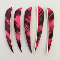 왼쪽 날개 칠면조 깃털 플리칭 카모 컬러 양궁 화살 DIY 액세서리 포물선 모양 50 개 4 인치, 01 light pink, 1개