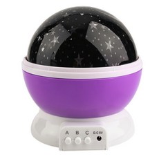 DIU 滿天星星空燈小夜燈夢幻星空浪漫投影創意檯燈兒童玩具, 1個, 紫色星空:0.5w