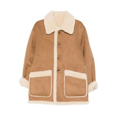 던스트 버튼 페이크 시어링 재킷