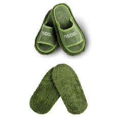 백수 클린 청소슬리퍼 + 리필 패드 세트 소, 1세트, 그린티