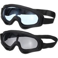 파티킬 더트 바이크 고글 ATV 스키 고글 레이싱 고글 스카이 다이빙 스키 라이딩용 방풍 고글, Black With Blue/Grey Lenses, 1개