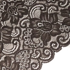 랏셀플라워 대 14cm x 90cm 스판 늘어나는 레이스 랏셀, 밤색, 1개