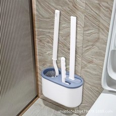 日式彎頭家用壁掛式馬桶刷子衛生間懸掛式馬桶刷洗廁所清潔軟毛刷, 如图