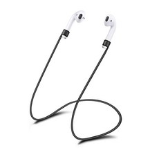 適用AirPods 矽膠耳機掛繩 運動防丟繩, 1個, 黑色 (現貨)