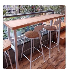 카페 테이블 통원목 상판 대형 긴 책상 베란다, 280x너비 40-45x100cm 높이