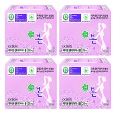 유기농본 100% 유기농 순면패드 착한 생리대 롱 팬티라이너 28매 x 4팩