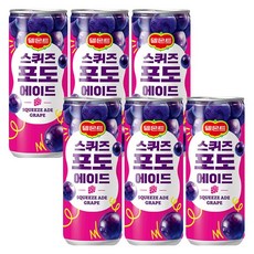 롯데칠성 델몬트 스퀴즈 포도 에이드, 240ml, 6개