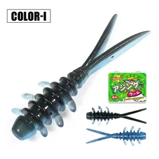 [루어 낚시 베이트] 로즈우드 25mm 마이크로 웜 소프트 미끼 TPR 플로팅 실리콘 플라스틱 Swimbait Softbait 말 고등어 잡기 20 개/상자, [06] Color-E