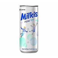 LOTTE Milkis 乳酸蘇打風味飲 250ml, 1個, 優格風味碳酸飲【鋁罐】 250ml