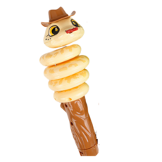 牛仔帽蛇造型伸縮玩偶 兒童益智玩具 手眼協調訓練, 咖啡色, 1個