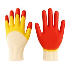 산업용 코팅장갑 이중황코팅장갑 레드, 10개, 황이중코팅