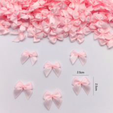 미니 리본 100개 / 완제품 리본 꾸미기 공예용, 1세트, 핑크
