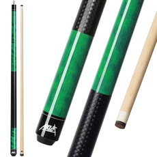 222924 AKLOT Pool Cue Stick 147.3cm(58인치) 캐나다 메이플 프로 당구 큐 및 13mm 가죽 팁 미끄럼 방지 그립 성인/초보자/프로 플레이어용, Green with Printed Grip