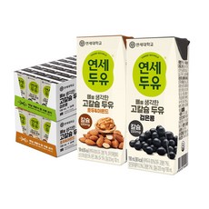 연세두유 뼈를 생각한 고칼슘 검은콩 두유 190ml 24팩 + 뼈 호두아몬드 (총 48팩), 1개, 1L
