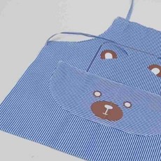 아동용 스트라이프 파란 주머니 앞치마 주머니앞치마