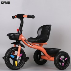 DFMEI 兒童三輪車腳踏車1-3-5-2-6歲大號嬰兒輕便手推車寶寶三輪車, 1個, 桔色:參考詳情