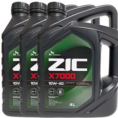 ZIC X7000 10W40 CK4 유로6 디젤엔진오일, 3개