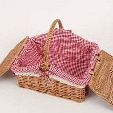 라탄 피크닉바구니 빈티지 소풍 가방, 1개