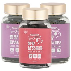 강아지 피부 관절 눈 기관지 심장 영양제 피부병 심장병 기관지협착증 눈물자국 슬개골탈구 댕이수랏간 침향 피부&피모 심장튼튼 눈물뚝 기관지청청 관절쌩쌩 3개, 피부&피모+심장튼튼