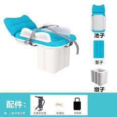 高鐵兒童睡床充氣墊, 兒童單人車載床湖綠配手拉泵, 如圖