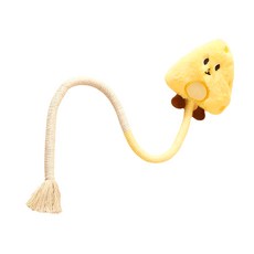 逗貓必備 貓咪潔牙咬咬繩 玩偶 寵物玩具, 1個, 隨機出貨, 起司款 (黃色系)