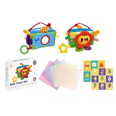 嬰幼兒布製紙巾盒 寶寶早教益智玩具 撕不爛多功能手提玩具 附響紙紗巾, 手提多功能紙巾盒 配2響紙 6紗巾, 1個