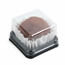 화과자 케이스 1구 용기+뚜껑 세트 100개(검정용기) 두쫀쿠케이스 디저트용기, 100세트