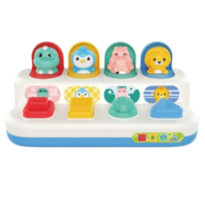 하늘썬별 유아용 팝업 동물친구 터치 까꿍놀이, WHITE(흰색), 4개