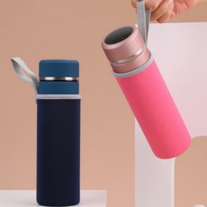 텀블러 보온병 파우치 케이스 휴대용 물병 가방 보틀백 음료수 주머니, 1개, 블랙_소420ml